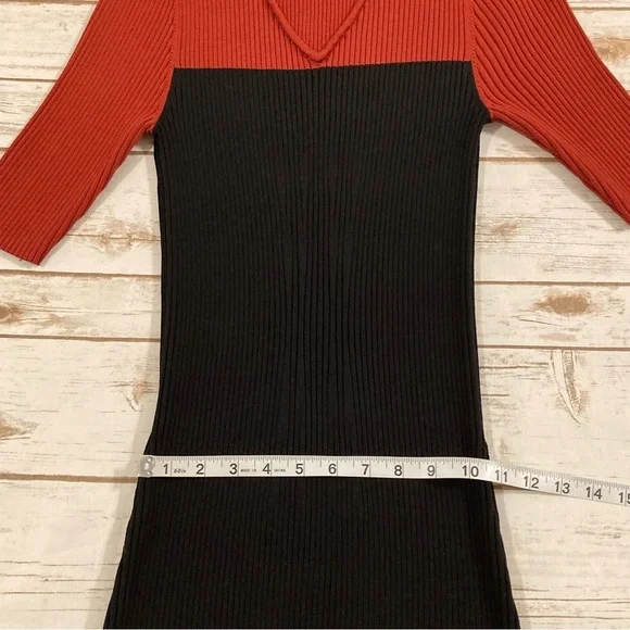 Marina Moscone Two Tone Mock Neck Sweater MIDI Dress XL - Picture 5 of 11
